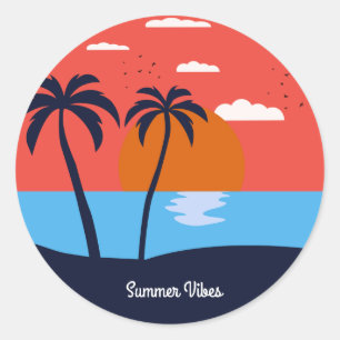 Adesivo Redondo Summer Vibes