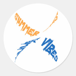 Adesivo Redondo Summer Vibes: Sol, Divertimento e Bons Tempos