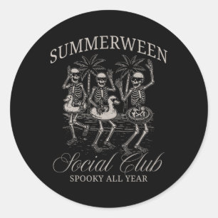 Adesivo Redondo Summerbetween Social Club Skeleton Dancing Summer