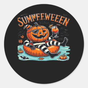 Adesivo Redondo Summerbetween Vibes Spooky Summer Pumpkin Sobredim