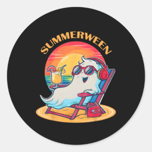 Adesivo Redondo SummerEntre Cute Spooky Summer Ghost Halloween Lov