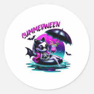 Adesivo Redondo Summerentre Ghost Summer Halloween Vibls Girls Wom