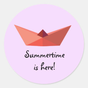 Adesivo Redondo Summertime está aqui Text Sticker