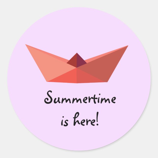Adesivo Redondo Summertime está aqui Text Sticker (Frente)