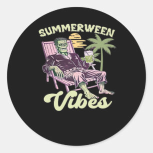 Adesivo Redondo Summerween Vibes Halloween Classic
