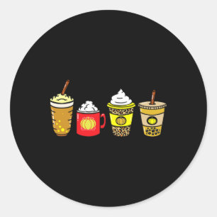 Adesivo Redondo Sumo Café Pumpkin Especiarias Latte Bebidas Outono
