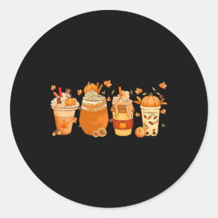 Adesivo Redondo Sumo Café Pumpkin Especiarias Latte Bebidas Outono