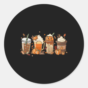 Adesivo Redondo Sumo Café Pumpkin Especiarias Latte Bebidas Outono