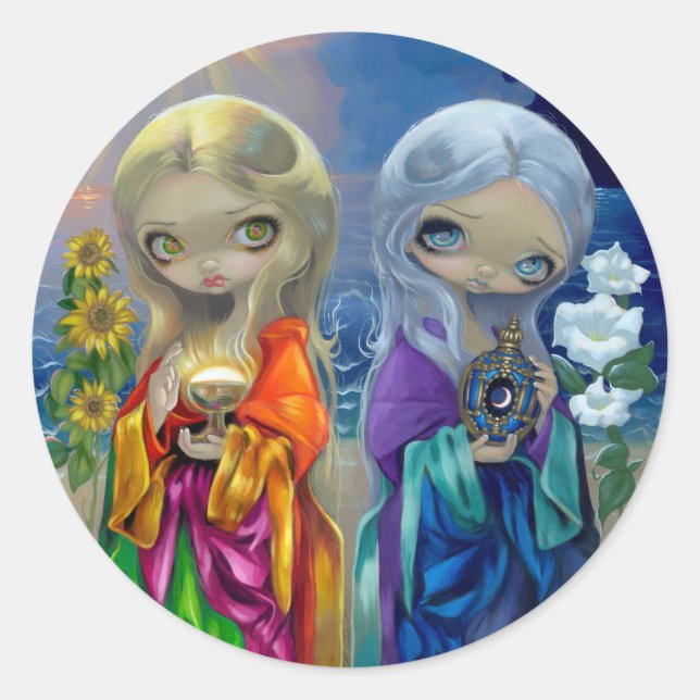 Adesivo Redondo "Sun Child and Moon Child" Sticker (Frente)