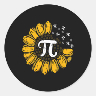 Adesivo Redondo Sun-flower Pi Day Legal Matemática Símbolos Profes