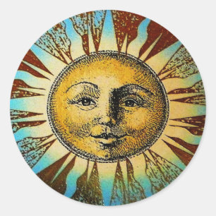 Adesivo Redondo Sun God Sticker