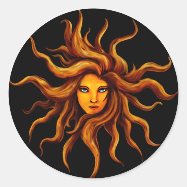 Adesivo Redondo Sun Goddess Sticker (Frente)