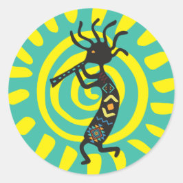 Adesivo Redondo Sun Kokopelli Classic Round Sticker