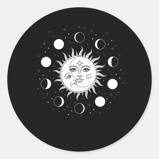 Adesivo Redondo Sun Moon Occult (Frente)