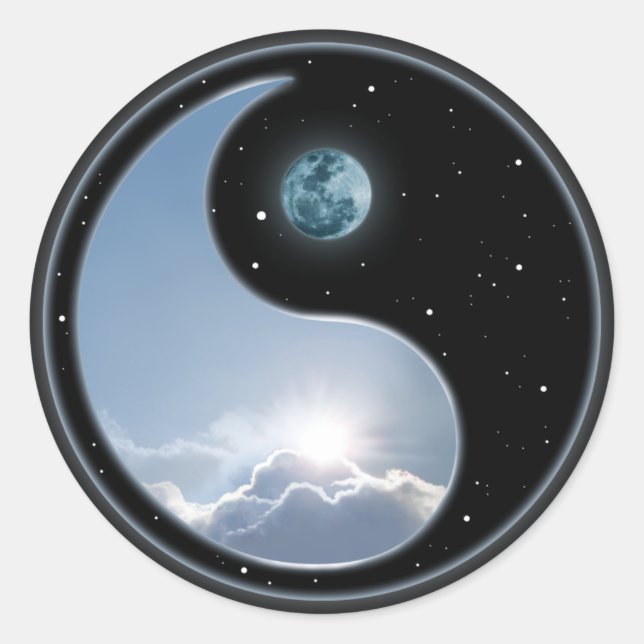 Adesivo Redondo Sun-Moon Yin-Yang (Frente)