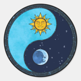 Adesivo Redondo Sun Moon Yin Yang