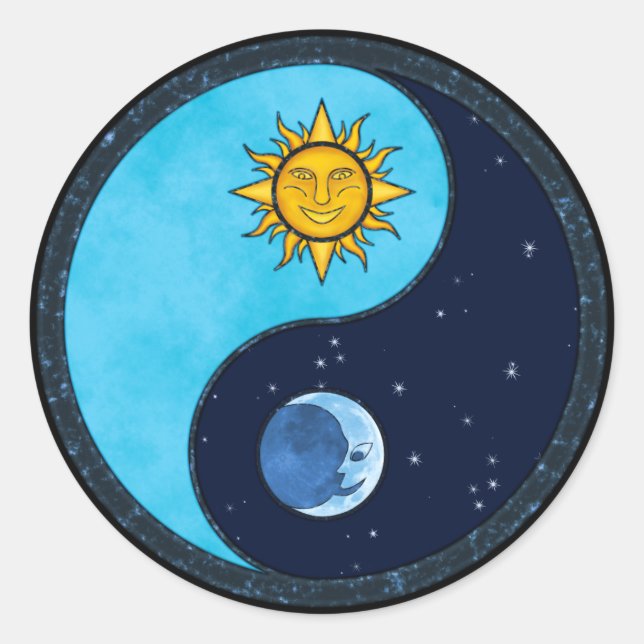 Adesivo Redondo Sun Moon Yin Yang (Frente)