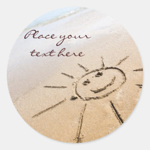 Adesivo Redondo Sun Na Praia