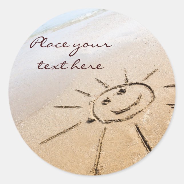 Adesivo Redondo Sun Na Praia (Frente)