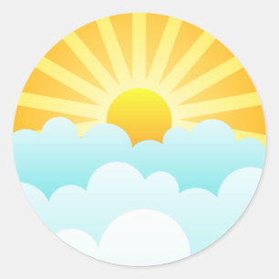 Adesivo Redondo Sun que aumenta sobre nuvens