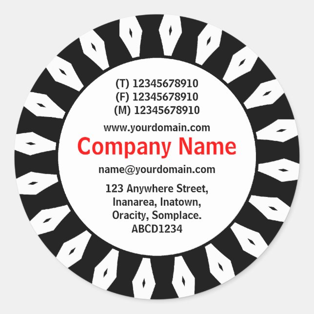 Adesivo Redondo SunBurst 04 Business (Frente)