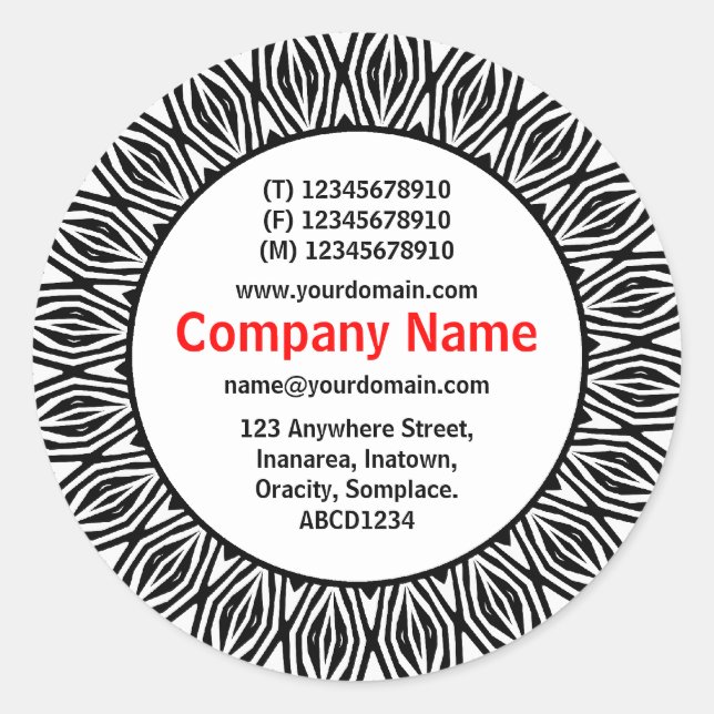 Adesivo Redondo SunBurst 06 Business (Frente)