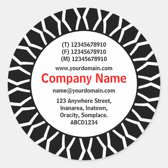 Adesivo Redondo SunBurst 07 Business (Frente)