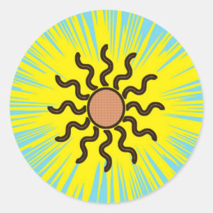 Adesivo Redondo Sunburst brilhante do álbum de recortes do