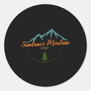 Adesivo Redondo Sundance Mountain Utah - Snowboard - Aventura de E
