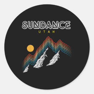 Adesivo Redondo Sundance Utah - EUA Caminhada e Escalada Anos 80 R