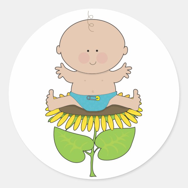 Adesivo Redondo Sunflower Baby Boy (Frente)