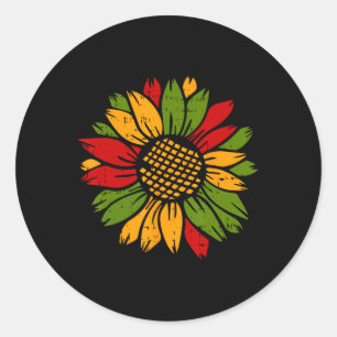 Adesivo Redondo Sunflower Black History Mês Colors Men Women Flo
