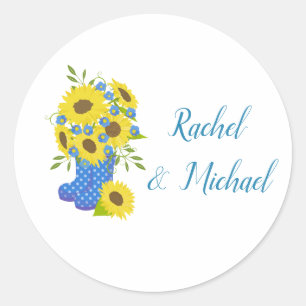 Adesivo Redondo Sunflower Charm Wedding