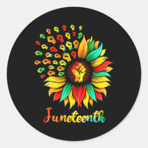 Adesivo Redondo Sunflower Fist Jundécimo História Negra Africana A