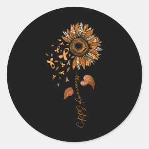 Adesivo Redondo Sunflower Leopardo Sensibiliza Lâmpada Laranja