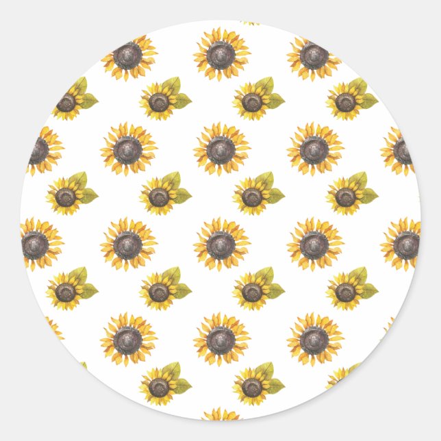 Adesivo Redondo Sunflower Pattern Sitcker (Frente)