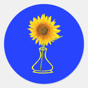 Adesivo Redondo Sunflower Power Sunflower e Vase