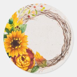 Adesivo Redondo Sunflower Wreath