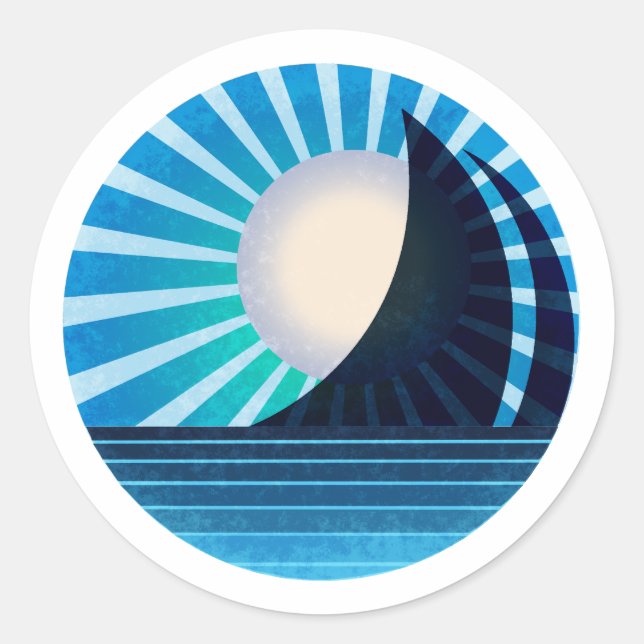 Adesivo Redondo Sunlit Sail Sticker Midnight (Frente)