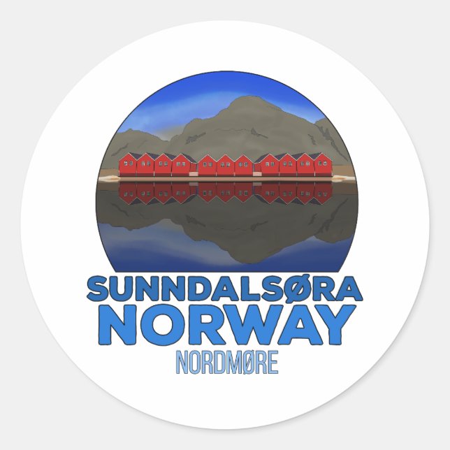 Adesivo Redondo Sunndalsøra Nordmøre Noruega (Frente)