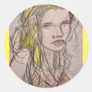 Adesivo Redondo Sunny Beach Girl