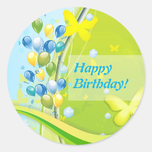 Adesivo Redondo Sunny Birthday (Frente)