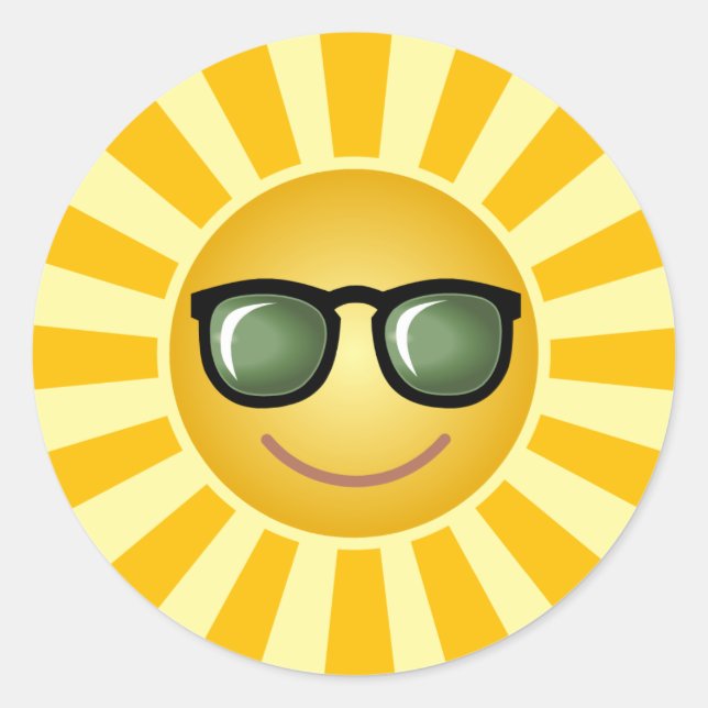 Adesivo Redondo Sunny com Shades (Frente)