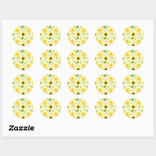 Adesivo Redondo Sunny Floral Pattern Napkins