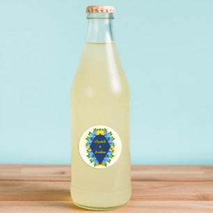 Adesivo Redondo Sunny Lemon Floral Wedding