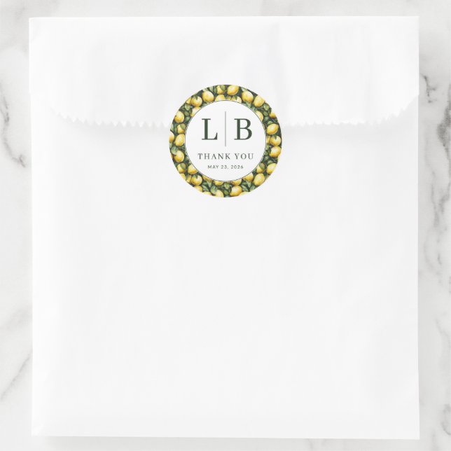 Adesivo Redondo Sunny Lemon Wedding (Bolsa)