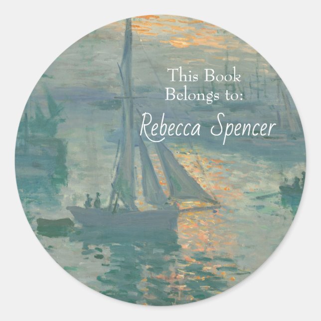 Adesivo Redondo Sunrise (Marine) por Claude Monet (Frente)