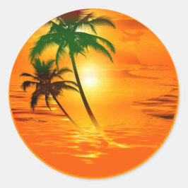 Adesivo Redondo Sunrise Sun Travel
