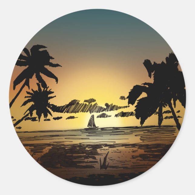 Adesivo Redondo Sunset (Frente)