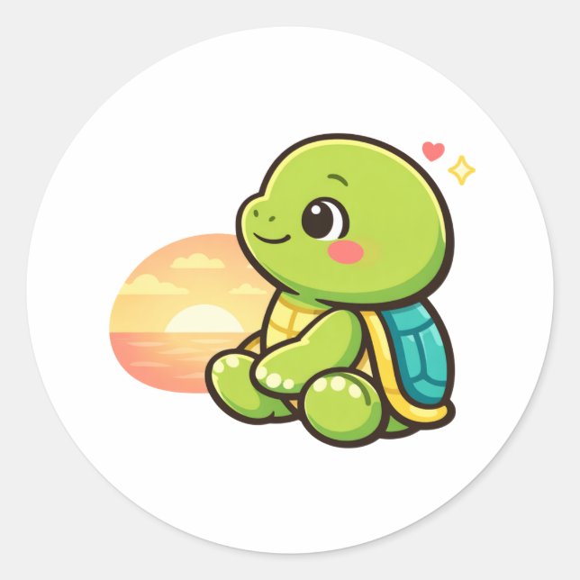 Adesivo Redondo Sunset Chill (Frente)